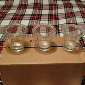 Set of 12 Clear Glass Votive Holders